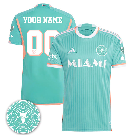 Men’s Inter Miami Aqua 2024 Limited Jersey / Custom Name & Gender