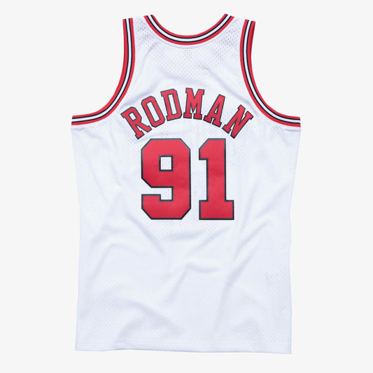 Chicago Bulls Mitchell & Ness Swingman Jersey White Dennis Rodman 1997-98/Customized