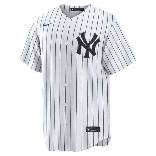 New York Yankees Nike Official Replica Home Jersey - Mens White Pinstripes