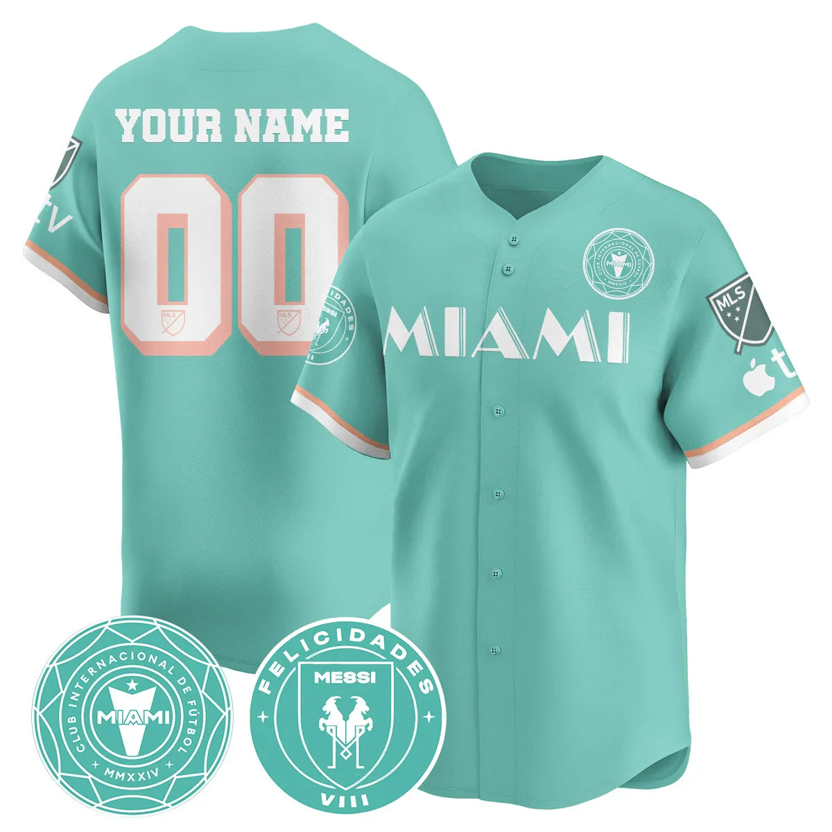 Men’s Inter Miami Supporters’ Shield Champions Baseball Jersey/Custom Name Gender