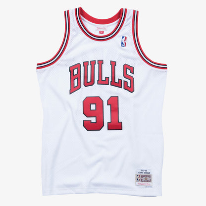 Chicago Bulls Mitchell & Ness Swingman Jersey White Dennis Rodman 1997-98/Customized