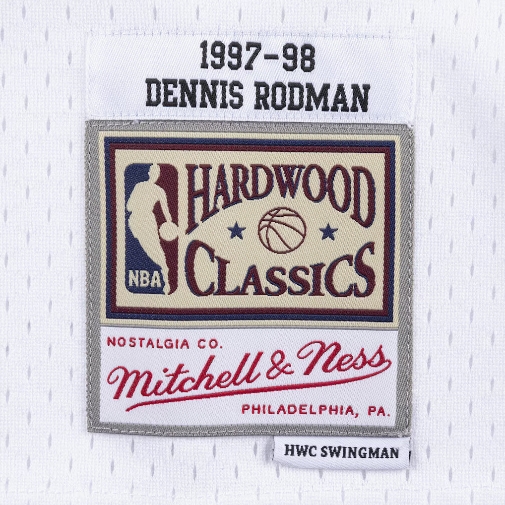 Chicago Bulls Mitchell & Ness Swingman Jersey White Dennis Rodman 1997-98/Customized