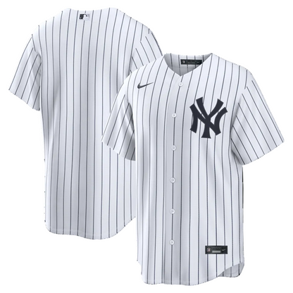 New York Yankees Nike Official Replica Home Jersey - Mens White Pinstripes