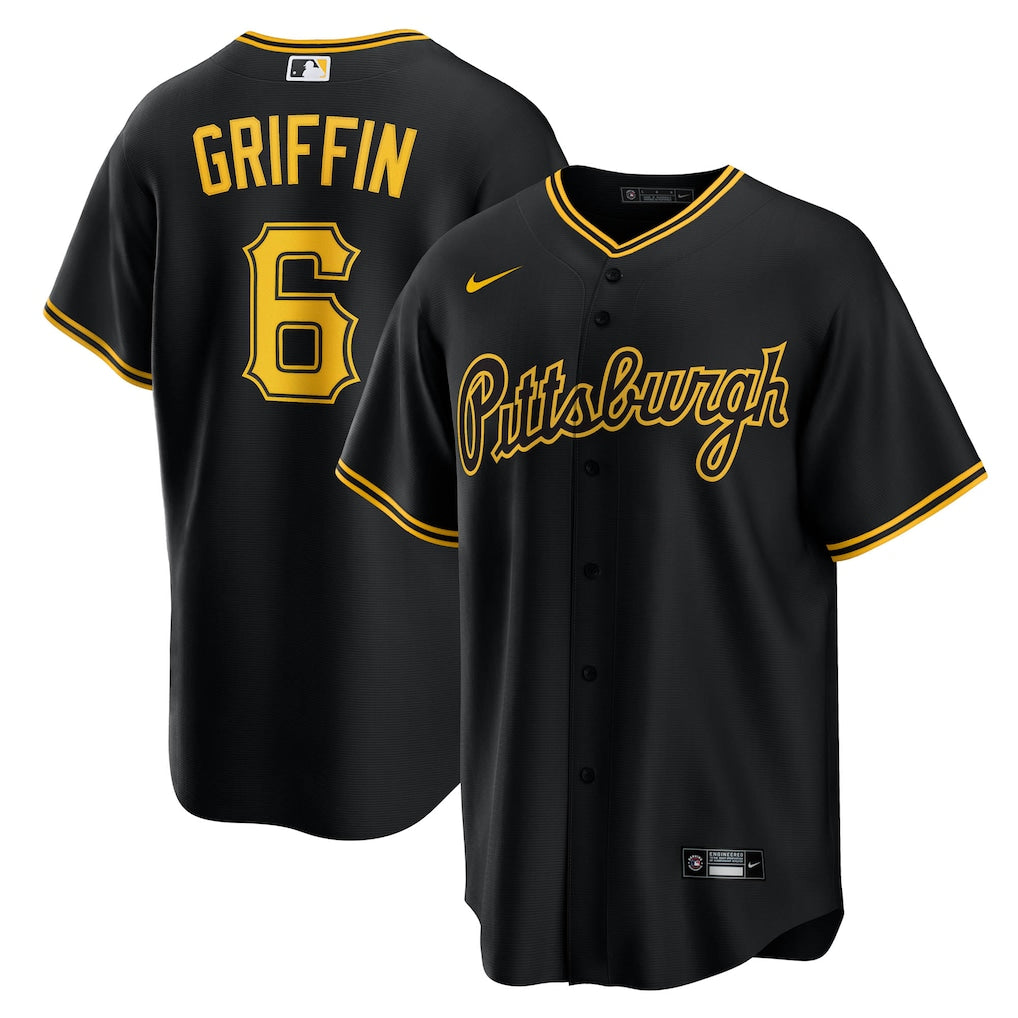 Konnor Griffin Pittsburgh Pirates Nike Alternate Replica Jersey - Black