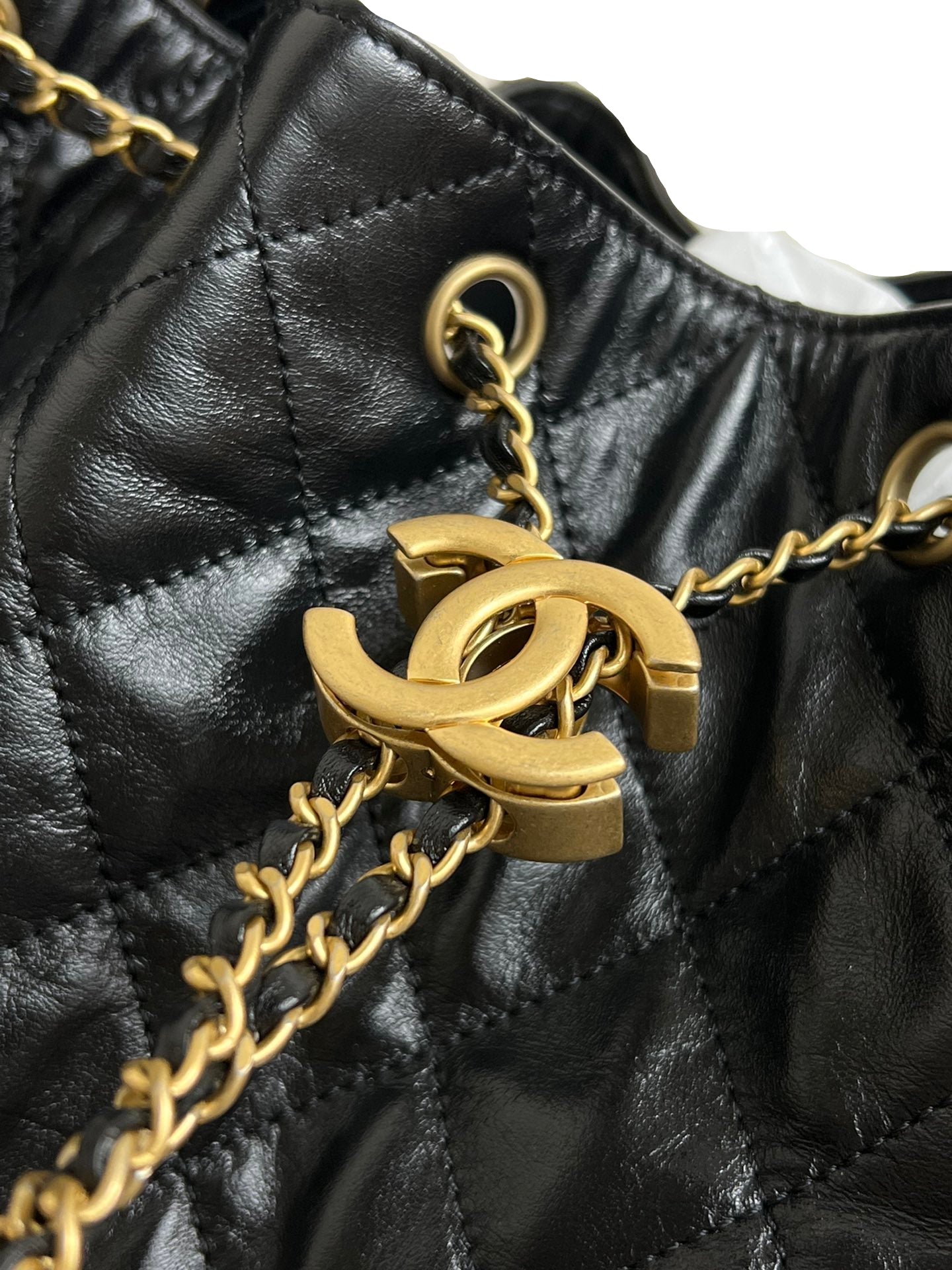 Chanel 25 Large Handbag, Grained Calfskin & Gold-Tone Black
