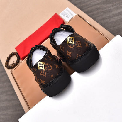Louis Vuitton Monogram Brown Leather Derby Shoes