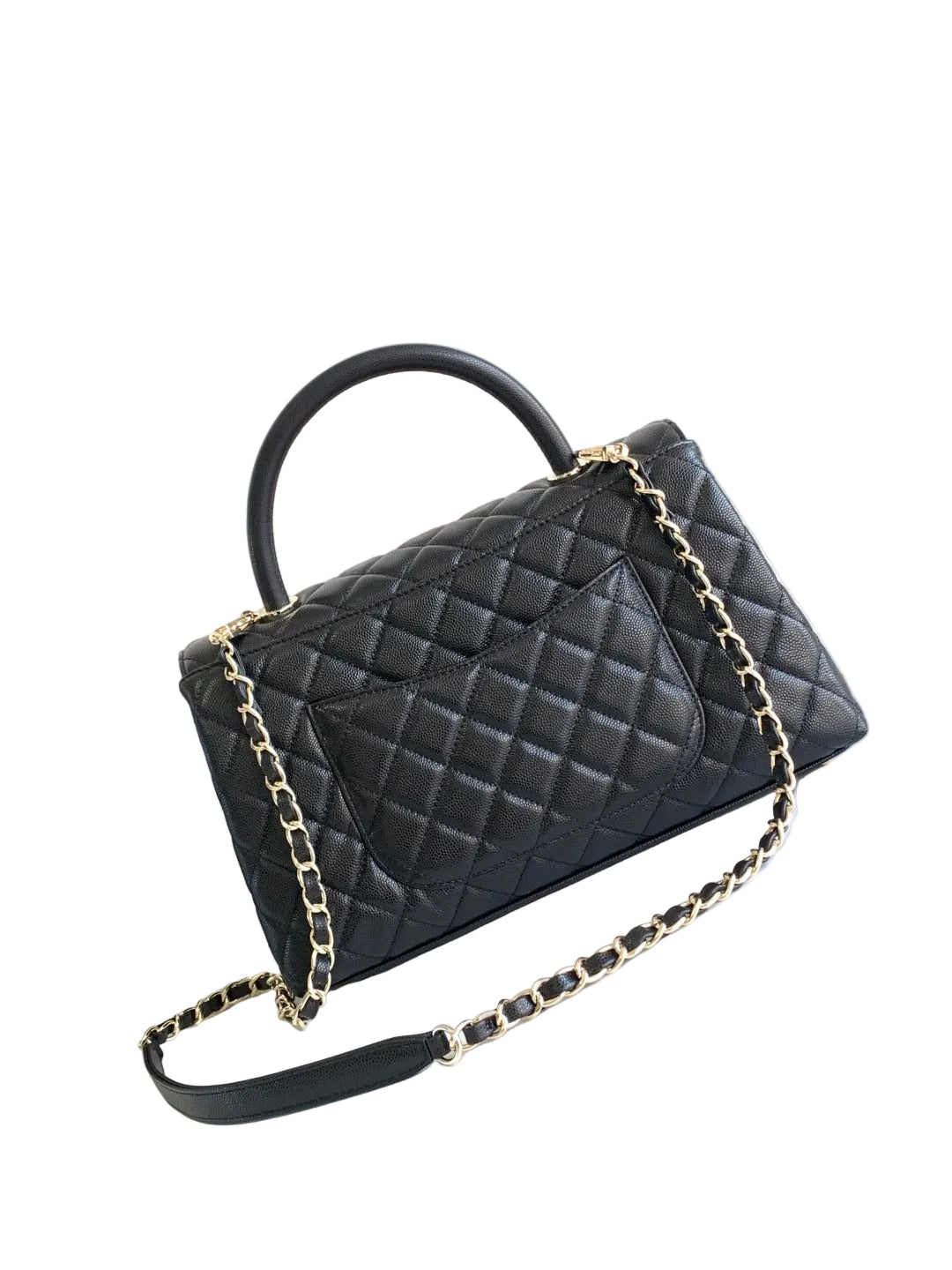 Chanel Flap bag With Top Handle, Lambskin, black — Fashion