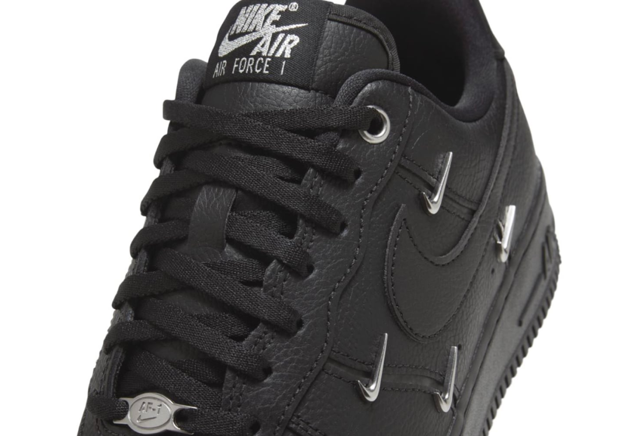 Nike Air Force 1 Low Black Silver Mini Swoosh