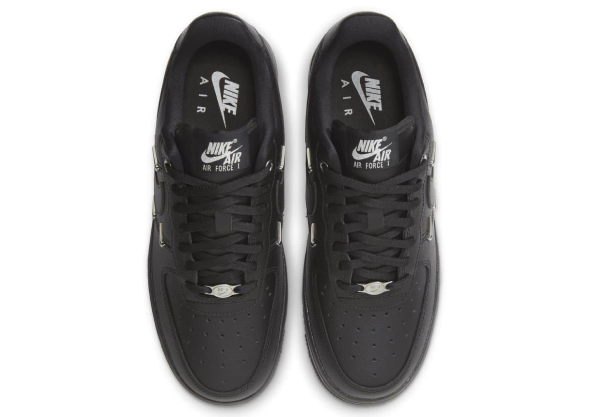 Nike Air Force 1 Low Black Silver Mini Swoosh