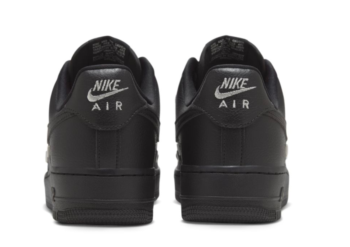 Nike Air Force 1 Low Black Silver Mini Swoosh